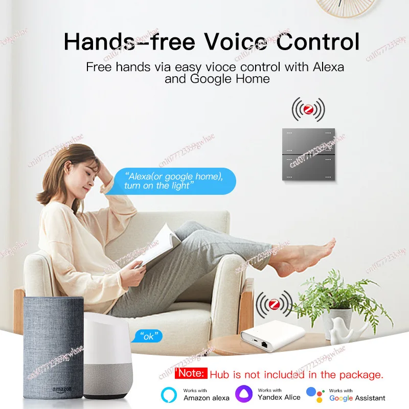 APP intelligent control zigbee intelligent Internet celebrity 8 key switch Google voice smart home light