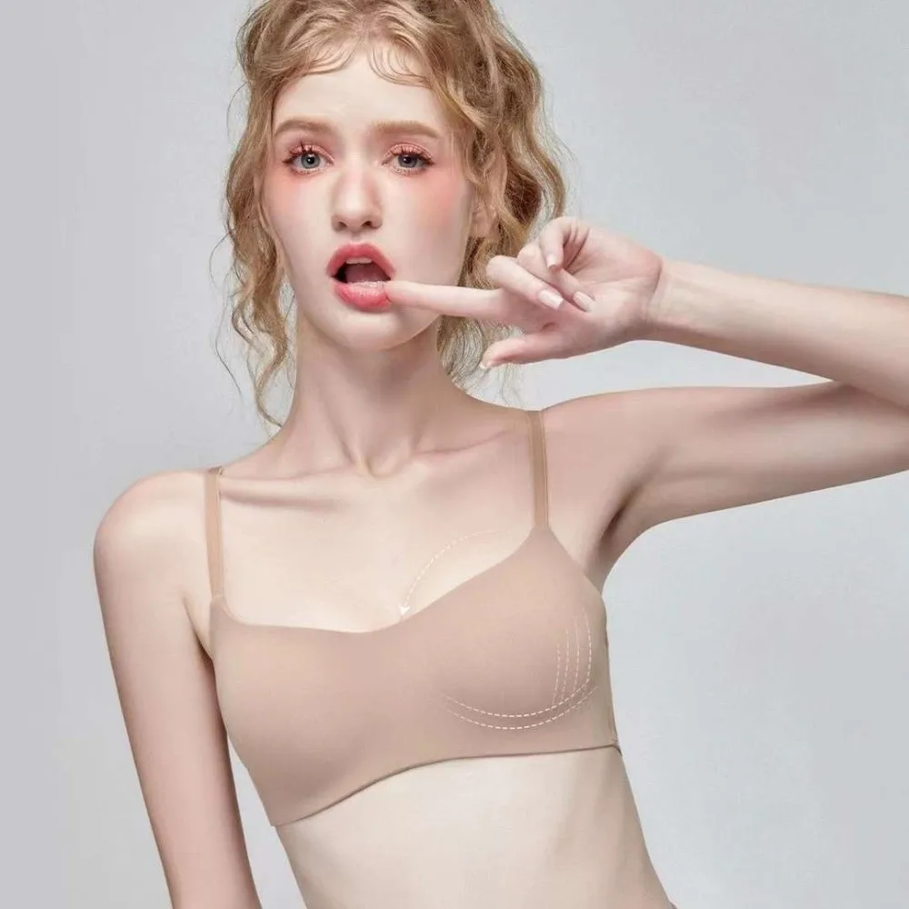 Мягкий комфортный беспроводной бюстгальтер из дышащей ткани с тонкой чашкой, бюстгальтер пуш-ап, эластичная поддерживающая структура, топ-труба, бюстгальтеры с поддержкой спины
