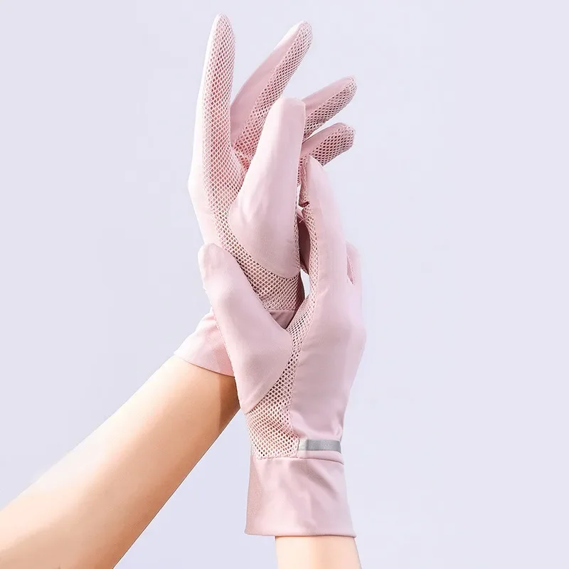 Женские модные перчатки, летние кружевные лоскутные перчатки, противоскользящие солнцезащитные перчатки для вождения, короткие тонкие перчатки в горошек, женские этикетные перчатки