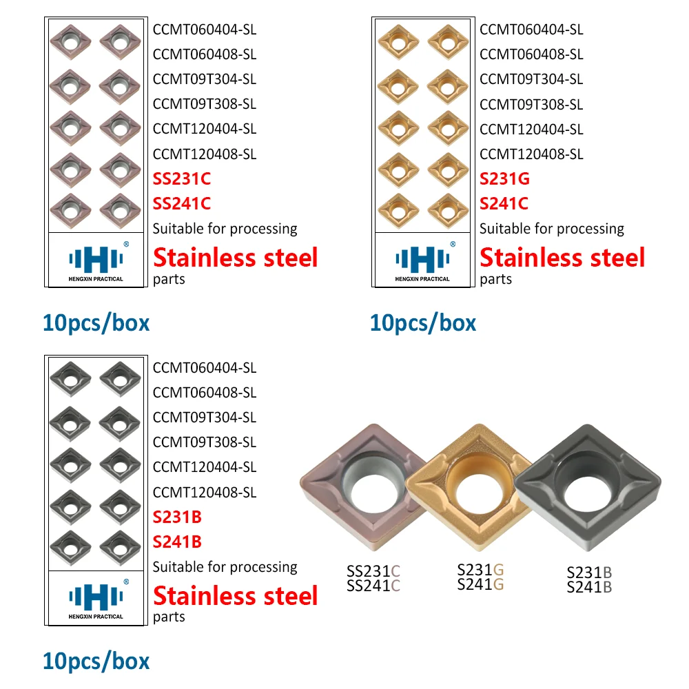 HENGXIN CCMT SL CCMT060404 CCMT060408 CCMT09T304 CCMT09T308 CCMT120404 CCMT120408 Carbide Inserts External Turning Tools CNC