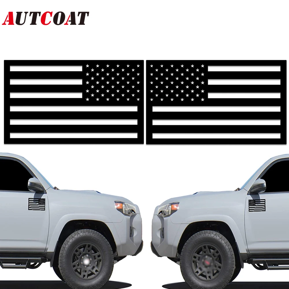 

AUTCOAT 2Pcs 3D US Flag Car Emblem Decal Stickers Cut-Out Compatible with Cars & Trucks Decal Sticker Vinyl Window Bumper Tape