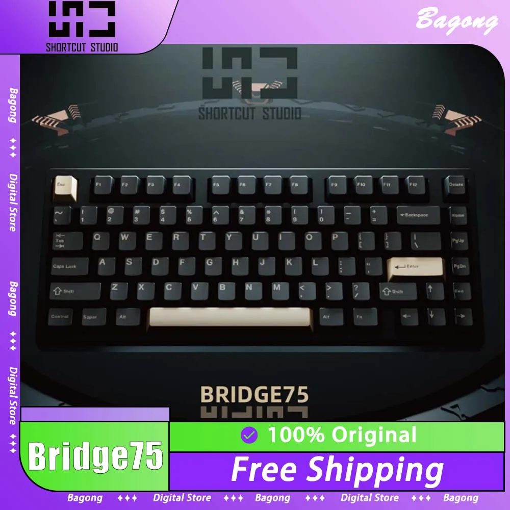 

ShortCut Studio Bridge75 Mechanical Keyboard Magnetic Switch Aluminium Alloy Three Mode Gaming Keyboard RGB 8000mAh VIA Pc Gamer