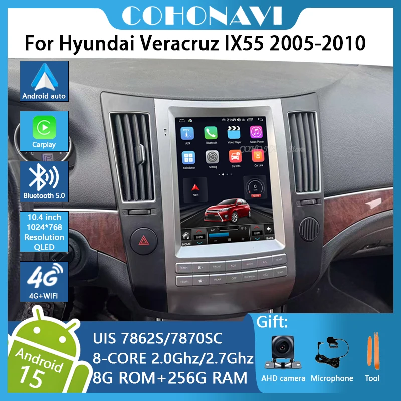 Für Hyundai Veracruz IX55 2005-2010 Android15 Auto Autoradio-Player GPS-Navigation Stereo Multimedia DSP CarPlay 4G SIM