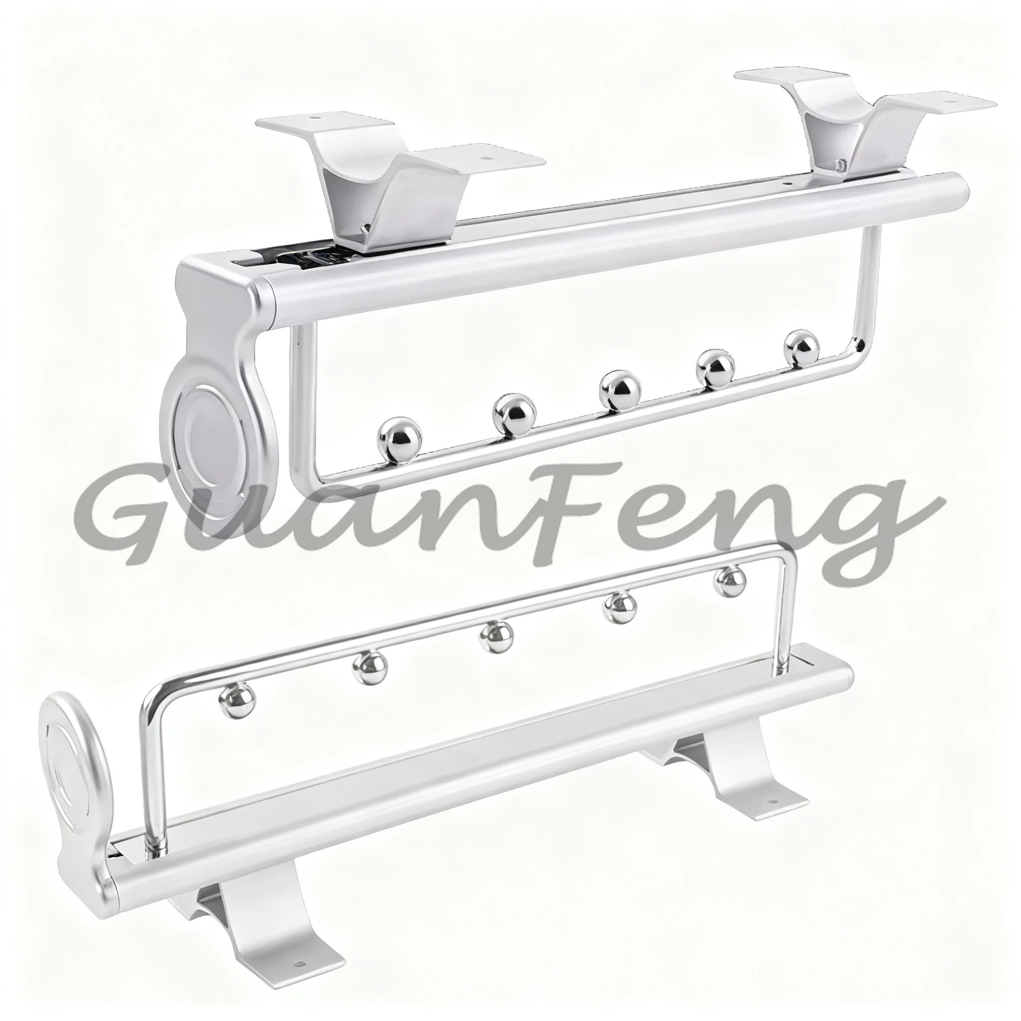 Top Mounted Black Retractable Pull-Out Wardrobe Rail Extendable Closet Clothes Hanging Rod Hardware