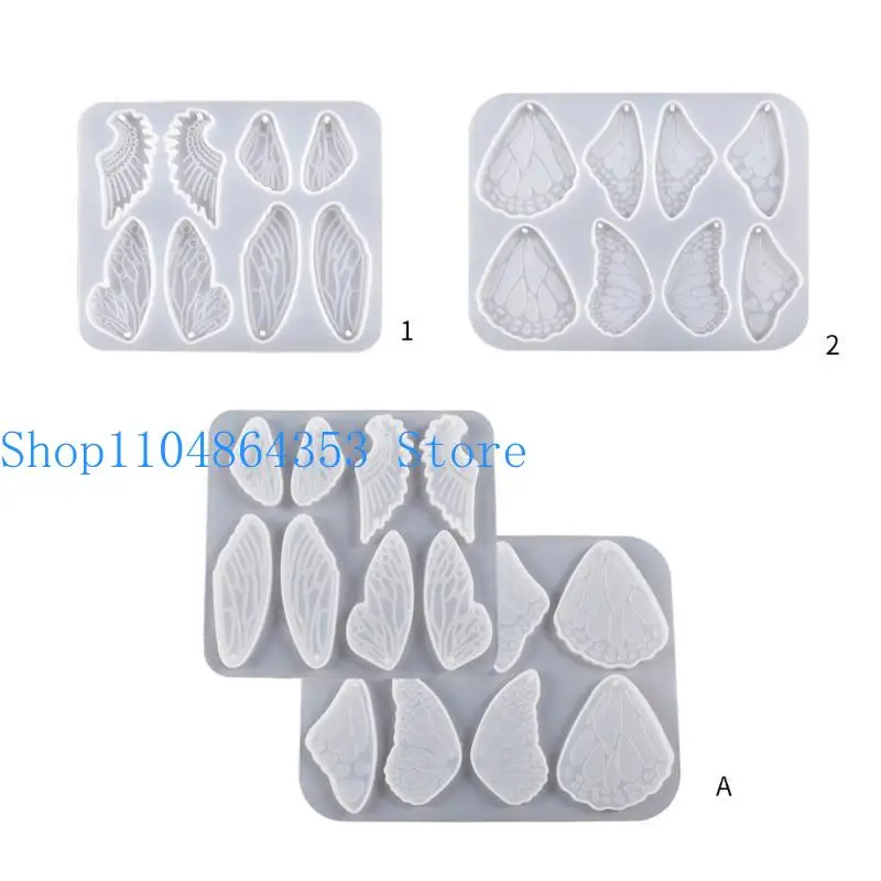 DIY 귀걸이 실리콘 금형 날개 모양의 댕글 만들기 도구 수제 목걸이 쥬얼리 펜던트 금형 DIY 수지 주조 금형