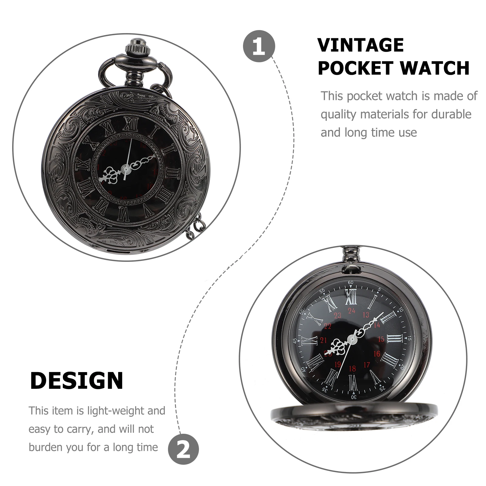 1pc Vintage Hängende Tasche Langlebig Robust Kette Design Taille Uhrwerk Uhr Elegante Uhr Einfache Praktische Exquisite