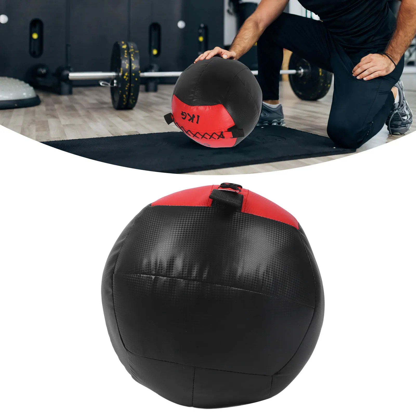 Weighted Wall Ball 2.2lb 1KG PU Leather Soft Exercise Fitness Weight Ball For Strength Stretch Training