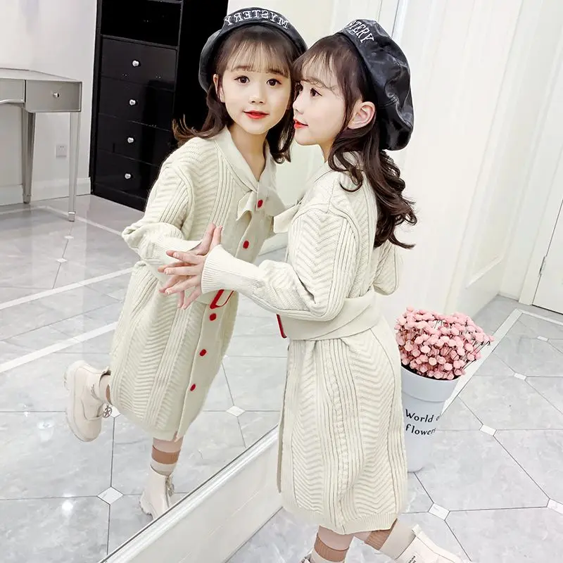 

Autumn Winter Girls Dress Girls 2-12 Years Kids Princess Party Sweater Knitted Dresses Christmas Costume Baby Girl Clothes P114