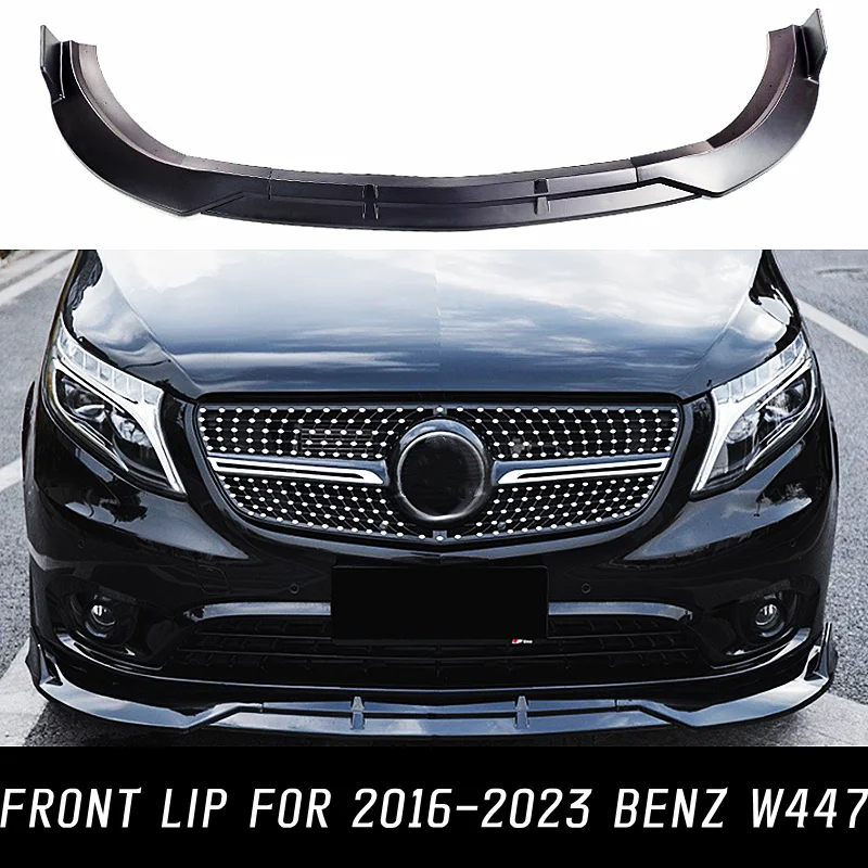 

Car Front Bumper Lip Chin Spoiler Splitter Diffuser Bodykit For Mercedes-Benz Vito W447 V260 200 220 250 2016-2023 Accessories