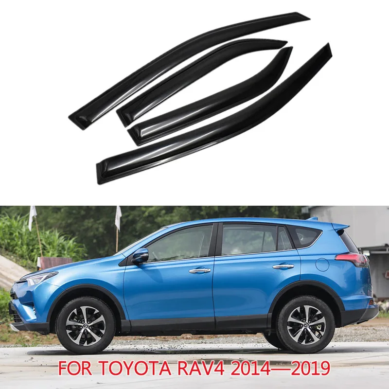 

Side Window Deflectors For Toyota RAV4 2014 2015 2016 2017 2018 2019 Window Visor Vent Awnings Rain Guard Deflector Shelters