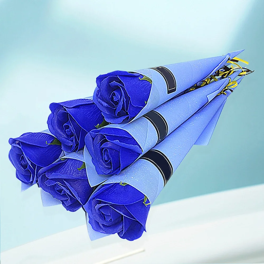 DHIPP-10Pcs única rosa simulação coreano rosa sabão flor presente do dia dos namorados sabão rosas única flor de sabão artificial