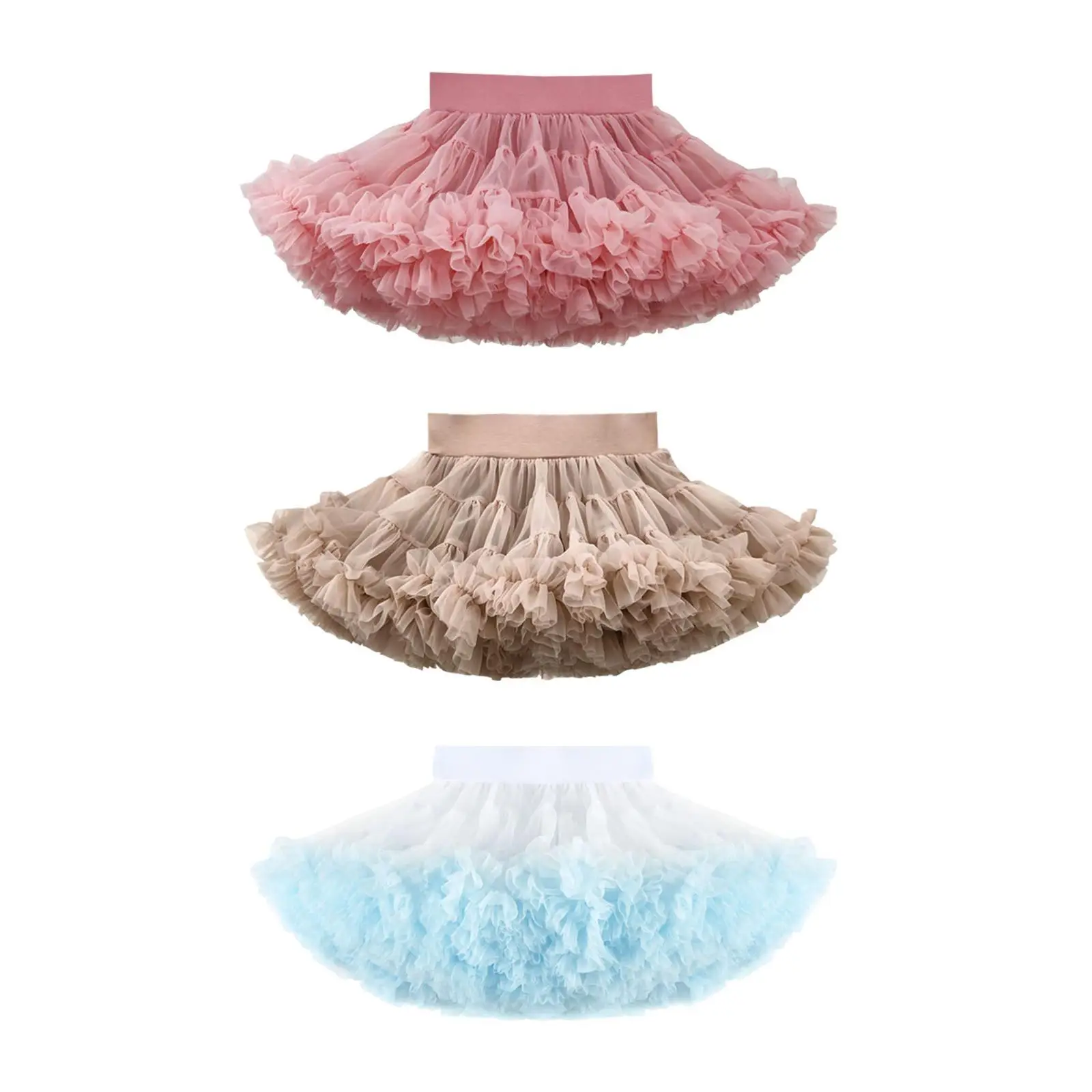

Girls Skirt Underskirt Fairy Skirt Cake Skirt Wide Elastic Waistband Tulle Girls Petticoat Princess Skirt Party Costume