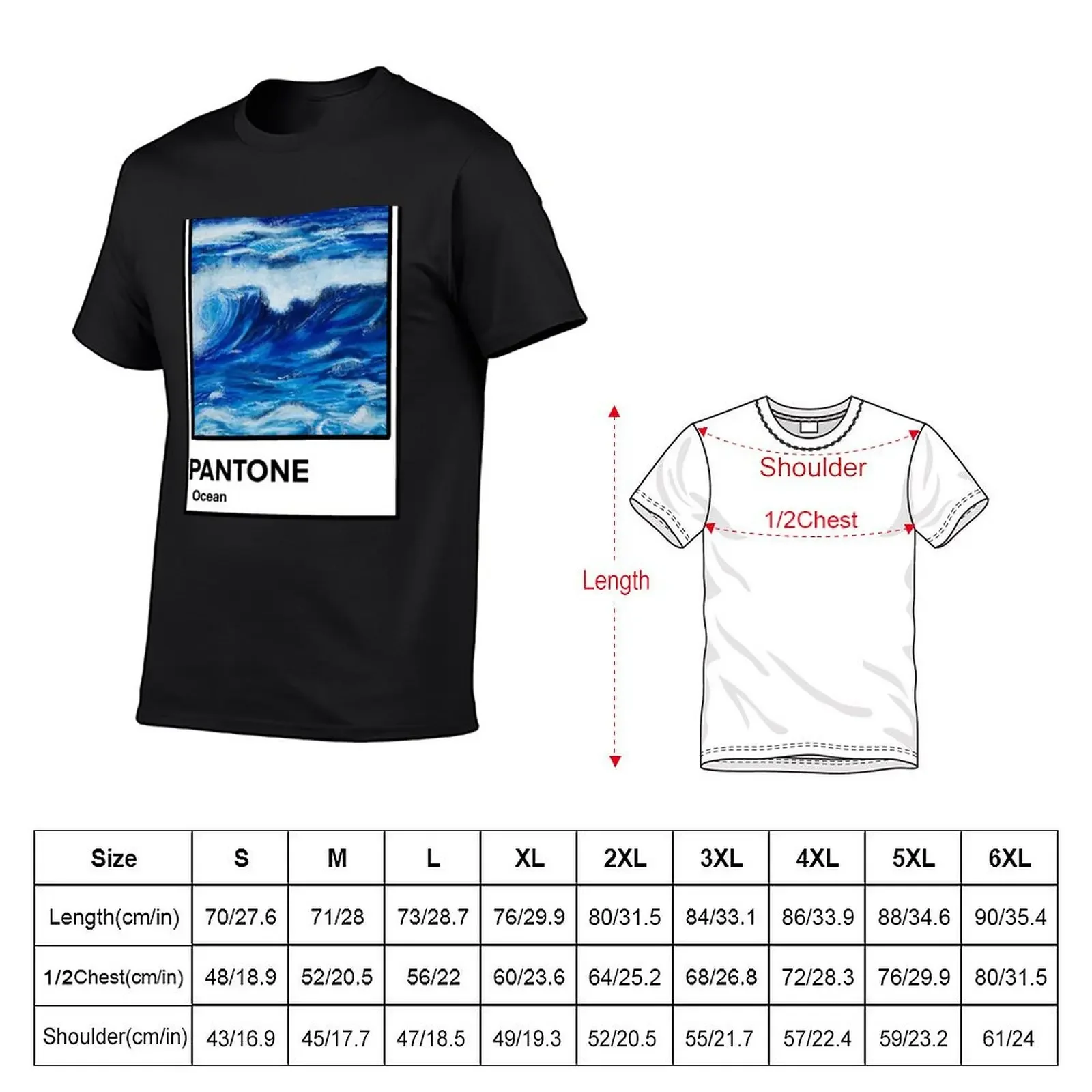 Ocean pantone T-Shirt customizeds vintage plain t shirts men