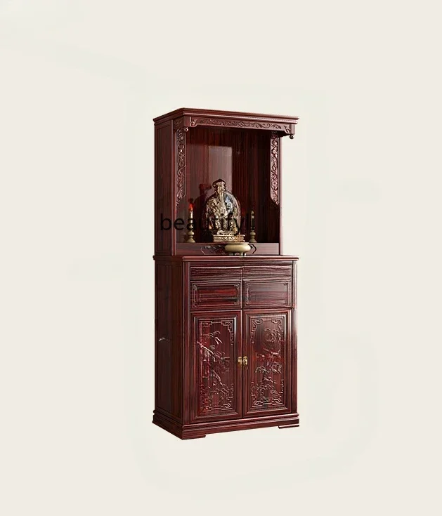 

Chinese Solid Wood High-Grade Rosewood Altar Household Clothes Closet Classical Buddha Shrine God of Wealth Altar Buddha Cabinet