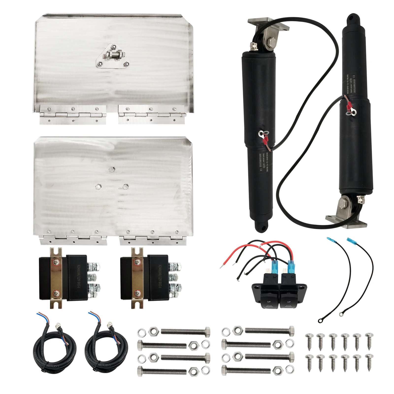 Bolt Electric Trim Tab System Stainless Steel Includes Integrated Helm Control Actuators Wires Harnesses and Mounting Hardware