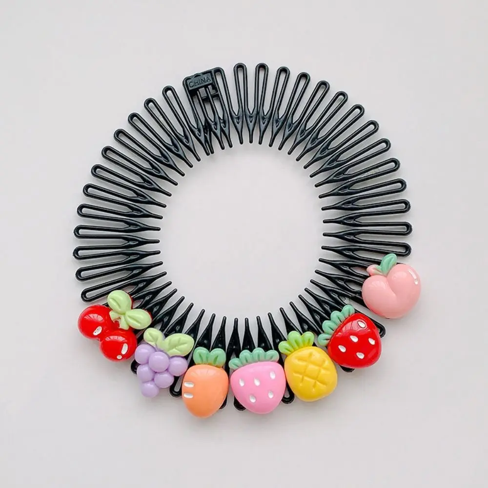 

Fashion Spring Cartoon Invisible Extra Hair Holder Round Teeth Hair Styling Comb Love Cartoon Design Fixed Teeth Combs Girls