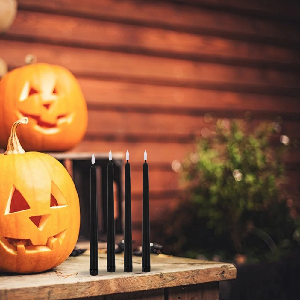 2Pcs LED Electronic Lamp Premium Plastic Flameless Light for Halloween Party Decorations Warm Creepy Ambience