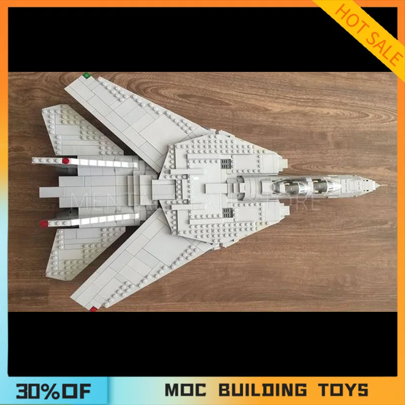 [2285 ชิ้น] ชุดตัวต่อสร้างสรรค์ MOC F-14 Tomcat แบบกำหนดเอง ชุดของเล่นเสริมทักษะ STEM ชุดประกอบแบบ DIY ของขวัญวันเกิด