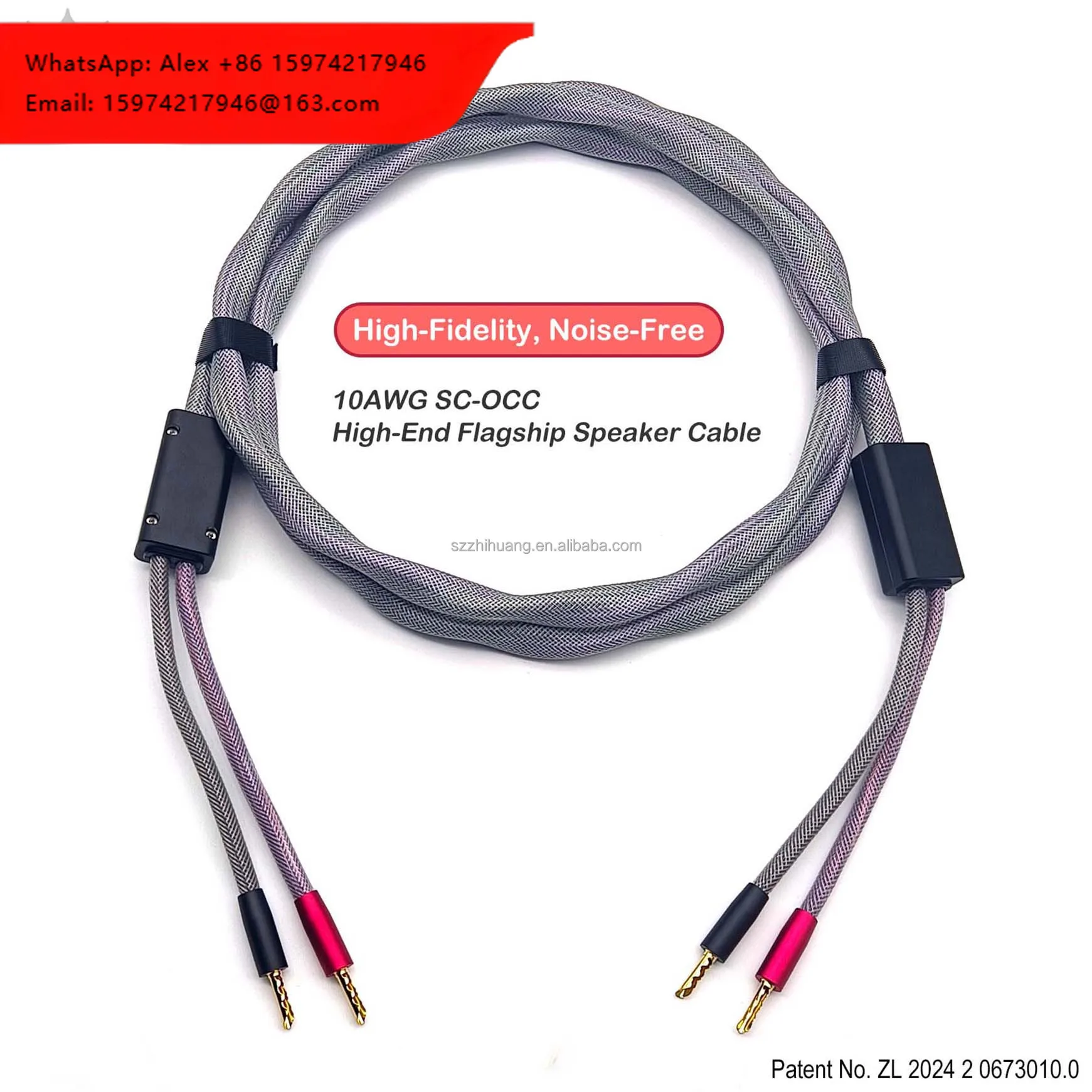 Heavy-Duty High-End Audio Cable High-Purity Single Crystal Copper PTFE High-Fidelity Banana Speaker Wire For Microphones
