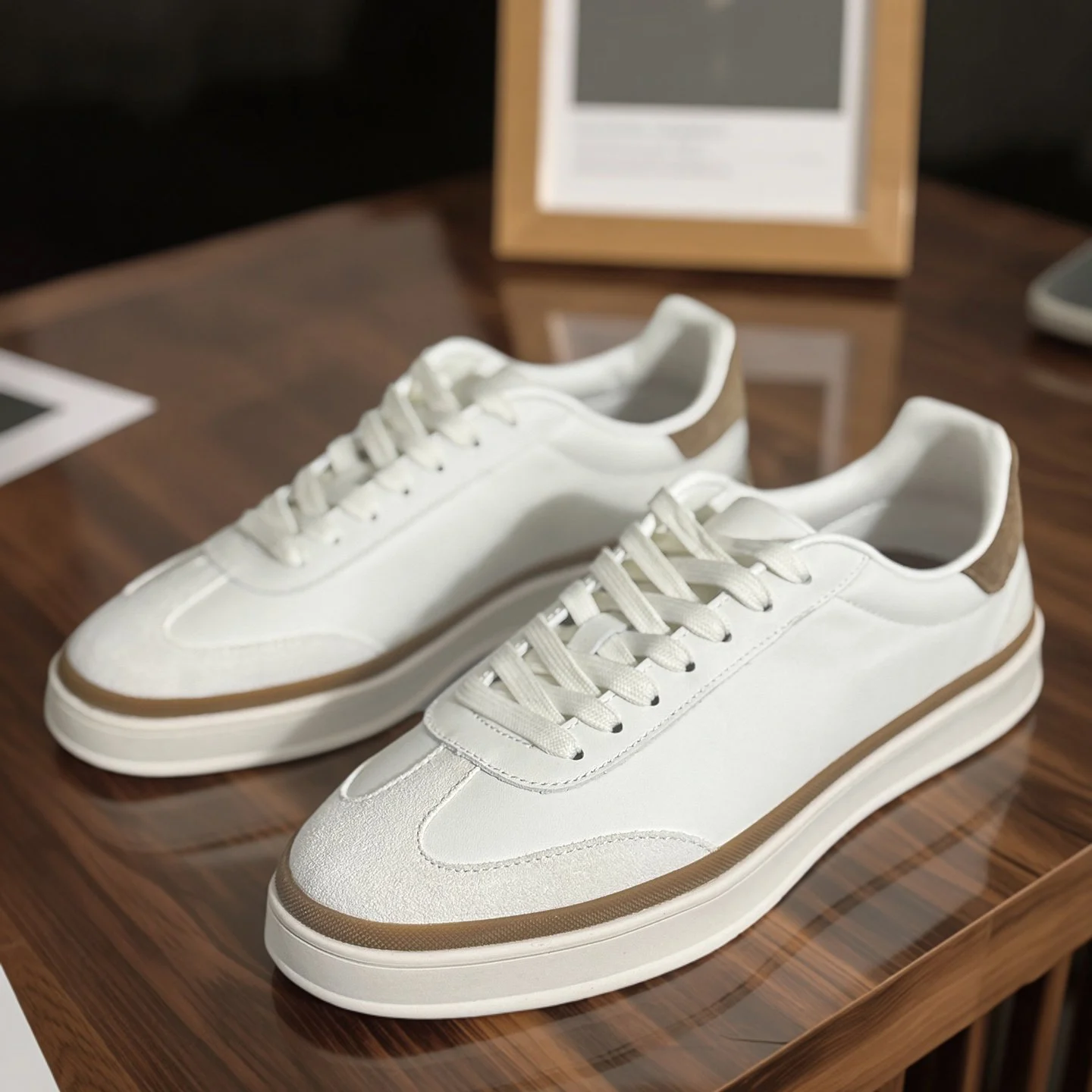 

Кроссовки из натуральной кожи в стиле немецкой армии, винтажные, ретро, повседневные, дышащие, белые, унисекс, для пар, уличная мода