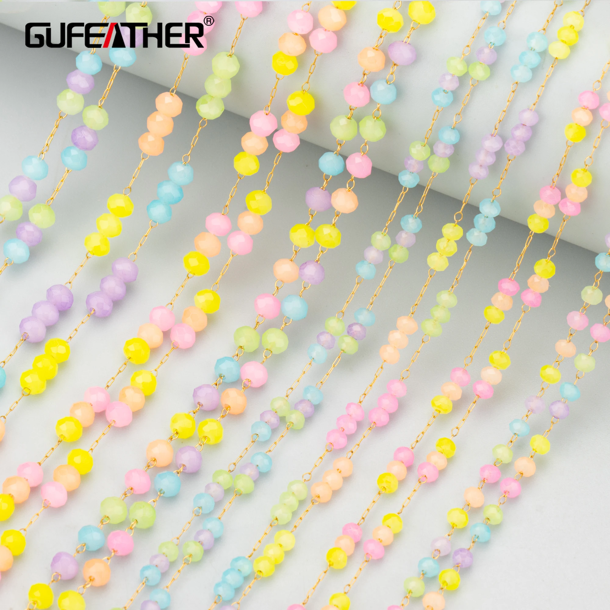 

GUFEATHER C347,chain,natural beads,stainless steel,nickel free,hand made,charms,jewelry making,diy bracelet necklace,1m/lot