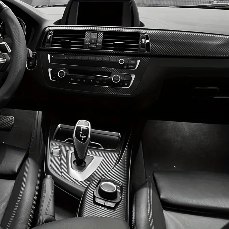 For BMW 1 Series F20 2017-2019 Interior Central Control Panel Door Handle Carbon Fiber Stickers Decals Car Styling Accessorie