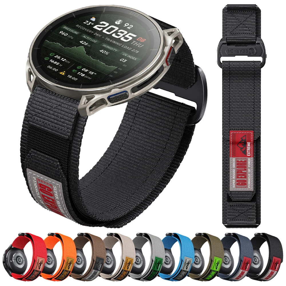 Correa táctica de nailon de 22mm para Amazfit Cheetah 2 Ultra/Active Max/Balance 2, banda de 20mm para Cheetah 2 Pro/Active 3, pulsera Premium