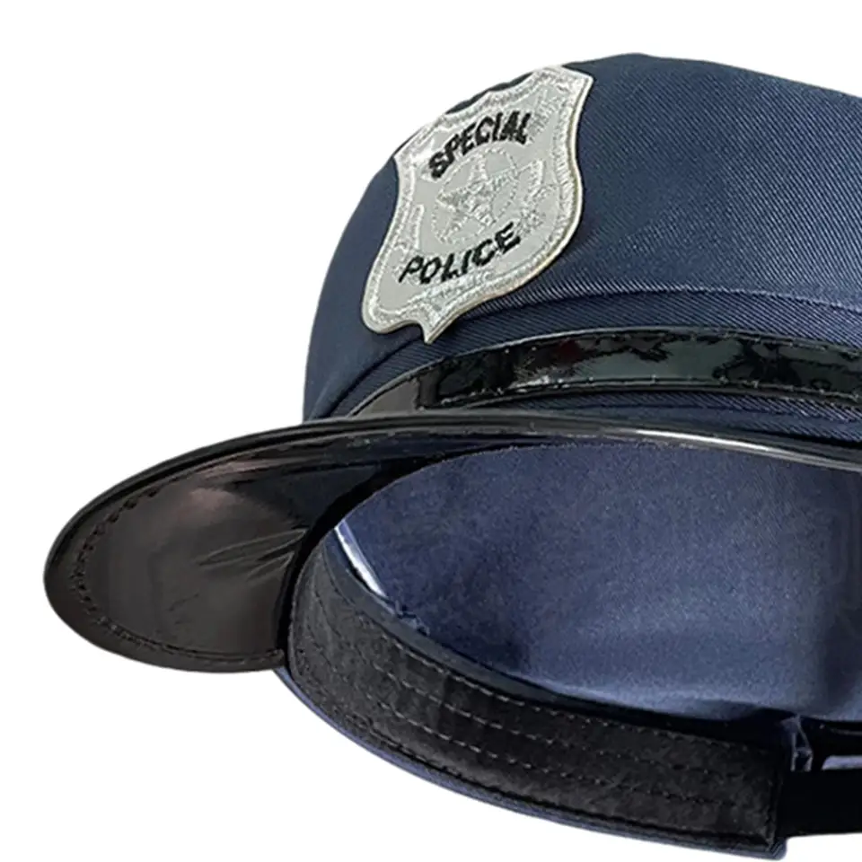 Sombrero De Policía Para Niños – Casco Ajustable De Poliéster – Accesorio Realista Para Disfraces Y Juegos De Rol – Ideal Para Halloween, Carnaval Y Fiestas De Disfraces – Circunferencia 54 Cm