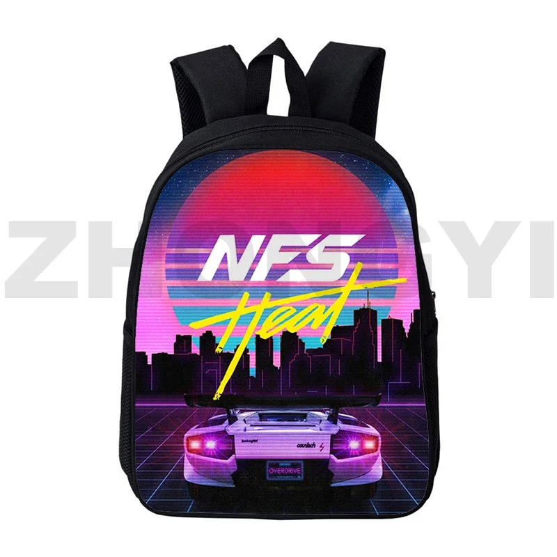 Kindergarten Kids School Bags 12/16 Inch Anime Need for Speed Backpacks NFS Print Pattern Small Mochila Men Women Business Bag