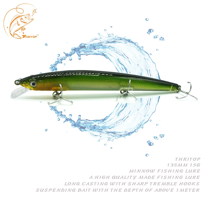 

THRITOP Quality Fishing Lure 135MM 15G Hard Bait Minnow Jerkbait Bass Pike TP099 Wobblers Fishing Tackles & Tools