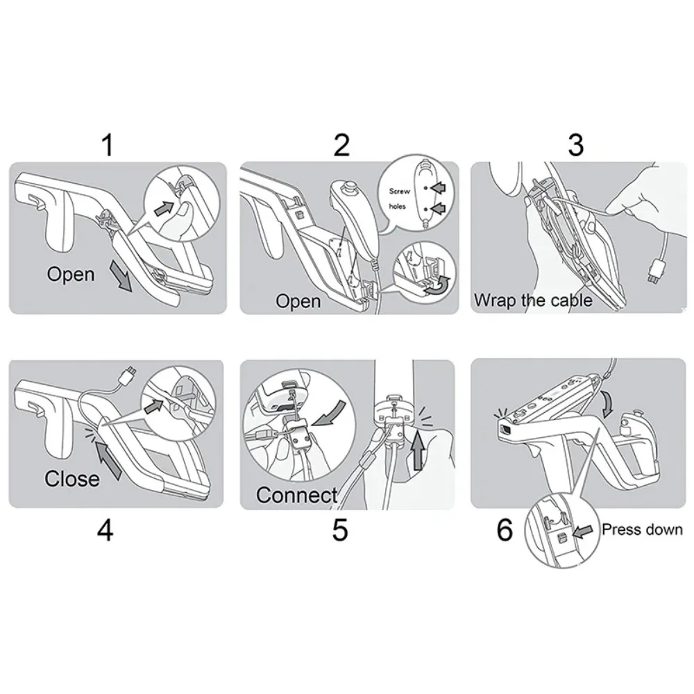 VIKEFON 새로운 1Pcs 원격 컨트롤러 게임 액세서리 게임에 대 한 Wii 재빠른 총에 대 한 분리 가능 원격 제어 슈팅 총 게임