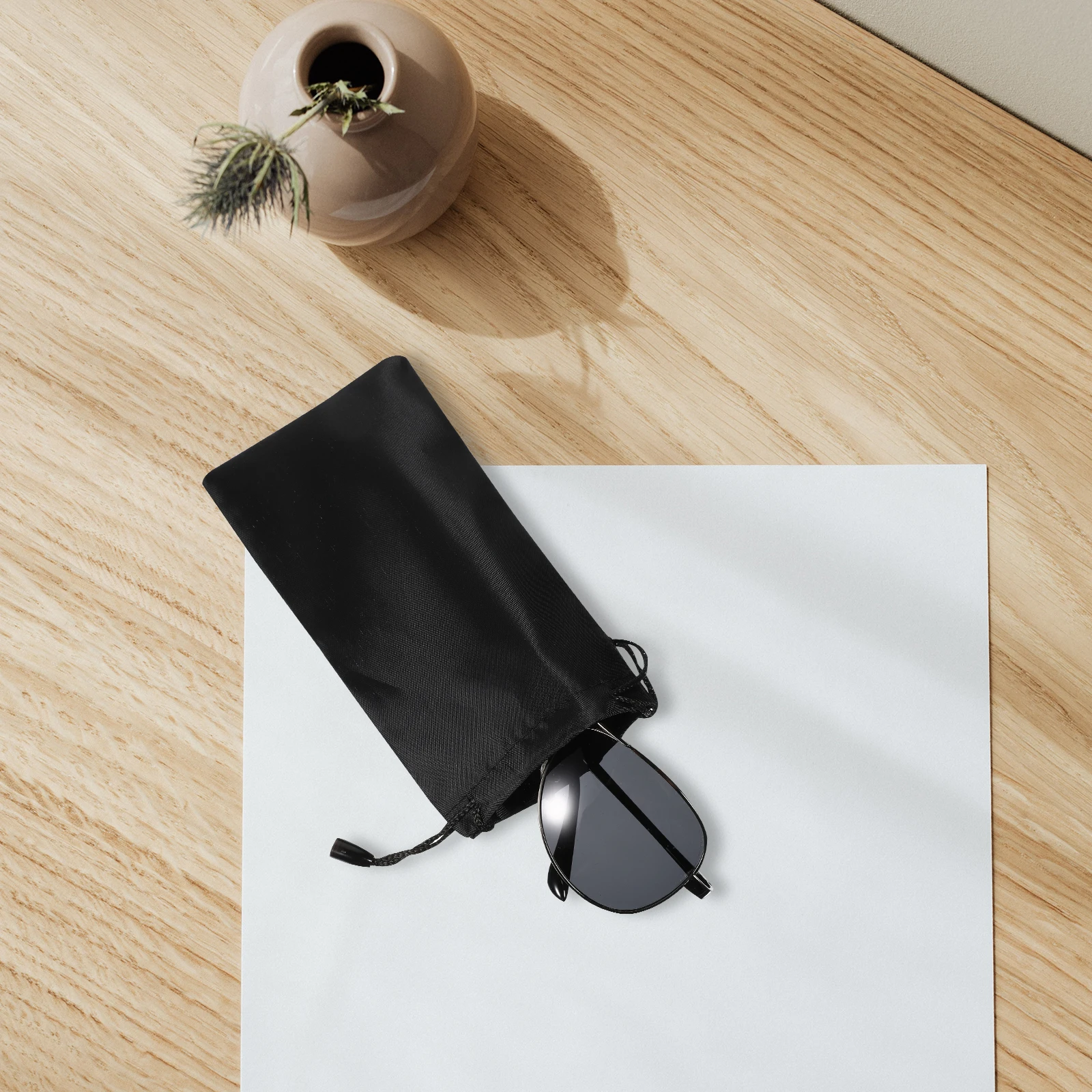 

15 set Glasses Bag Sunglasses Pouch Portable Storage Case Soft Travel Black Eyewear Accessories Cell Phone Jewelry Organizer