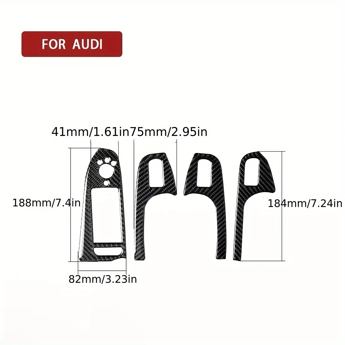 Deluxe Carbon Fiber Suitable for Audi A4 B8 A5 2009-2017 Window Lift Panel Carbon Fiber Decorative Sticker