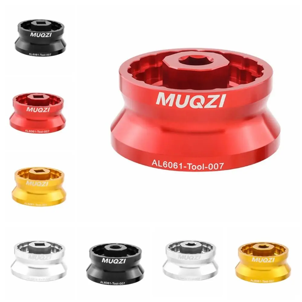 

5 in 1 Bicycle Crank Cover CNC Turning Anodizing Treatment Bike Ratchet Wrench High Strength Durable Bike Cover Nut