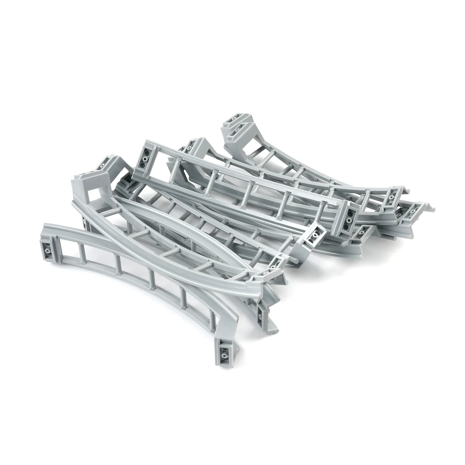 Rails de piste de montagnes russes grises, 10 pièces, petites pièces techniques de Paticle, bloc de construction MOC Compatible avec legoeds 25061 26559 26560