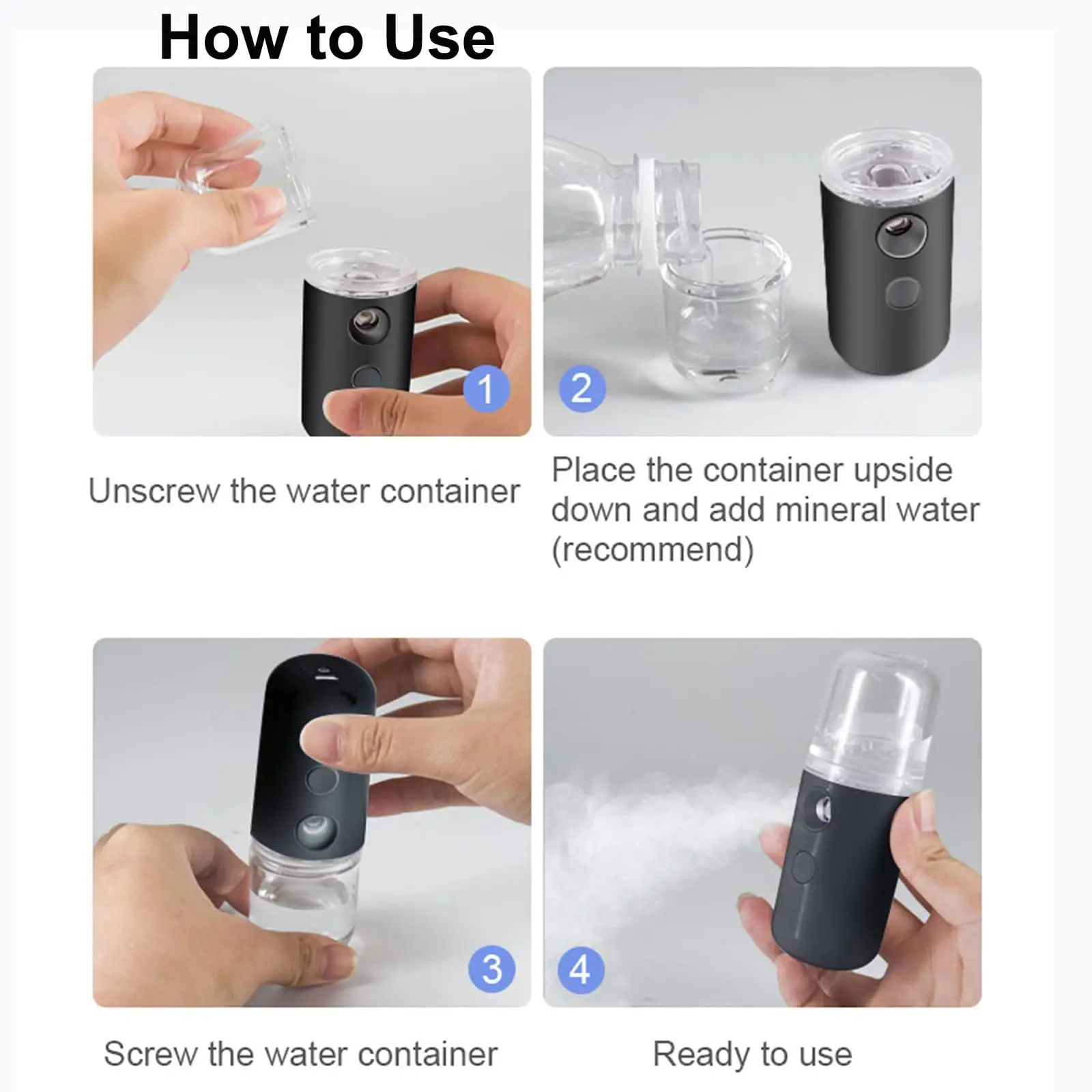 USB-oplaadmist Gezichtssproeier Draagbare 30 ml Mini Gezichtsbevochtiger Schoonheid Huidverzorging Gereedschap Vernevelaar Gezicht Hydraterende Sproeier