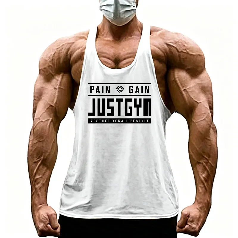 Summer Mens Cotton Workout Tank Tops Gym Vest Bodybuilding Muscle Fitness Sleeveless Sport Breathable Quick Dry Training Singlet