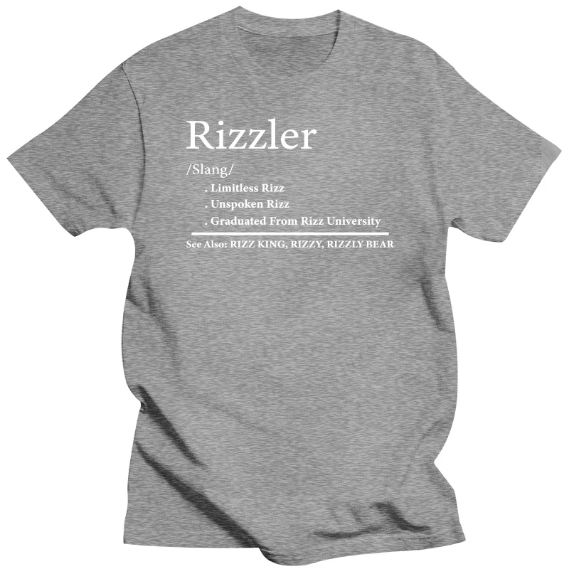 The Rizzler Definition T Shirt lucu Rizz Meme Y2k kaus untuk pria wanita kasual 100% katun musim panas uniseks atasan ukuran EU