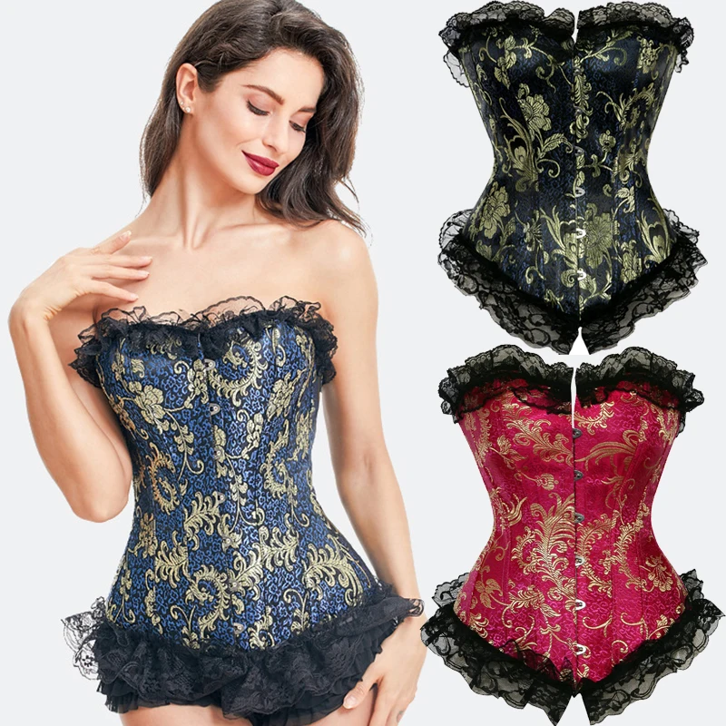 

Plus Size Gothic Corset Top Overbust Bustiers and Corsets Slimming Waist Trainer Modeling Strap Body Shapewear Women Corset Belt