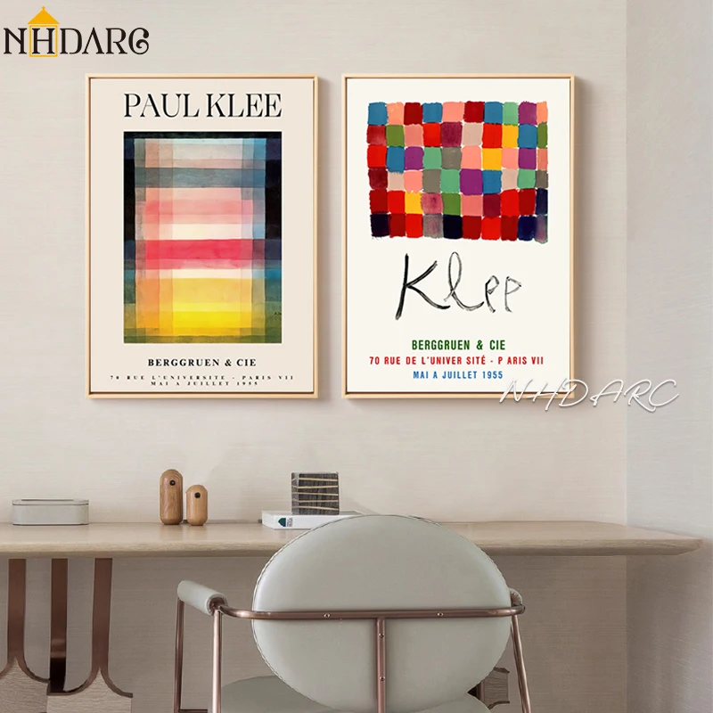 Classic Artist Paul Klee Abstract Colorful Block Canvas Print Painting Poster Wall Pictures Modern Nordic Room Home Decoration