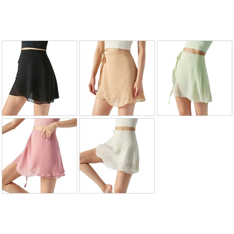 Dance Skirt with Adjustable Waist Tie Gymnastic Ballet Over Scarf Wrap Skirt