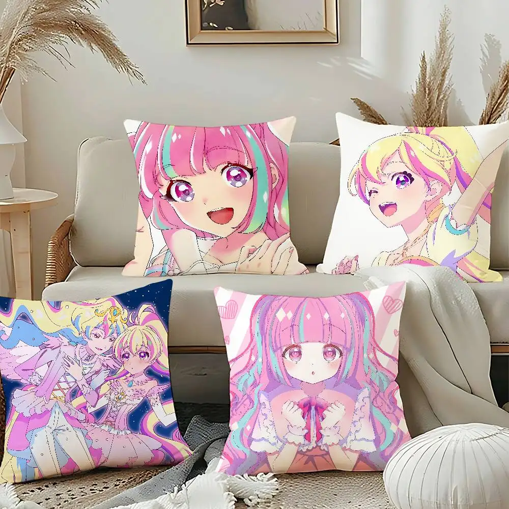 

A-Aikatsu P-Planet Anime Pillow Case Pillow Cover Cushion Case For Sofa Couch Polyester/Cotton Pillowcase For Fall Home Decor