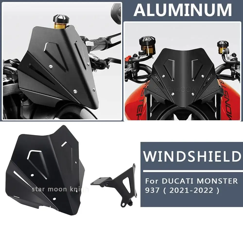 

For DUCATI MONSTER 937 Plus 2021- 2022 Motorcycle Accessories Windshield Windscreen Aluminum Wind Shield Deflectore MONSTER937