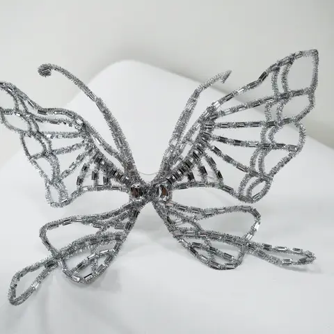 Sexy Shiny Crystal Butterfly Mask Christmas DJ Singer Birthday Party Nightclub Club Stage Accessories and Performance Decoration