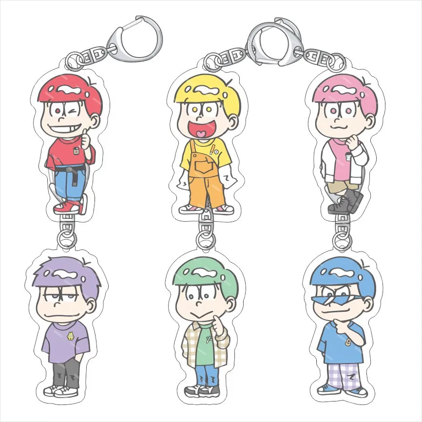 Anime Mr. Osomatsu 6cm llavero acrílico Ichimatsu Matsuno Karamatsu Matsuno mochila colgantes accesorios decoración regalos