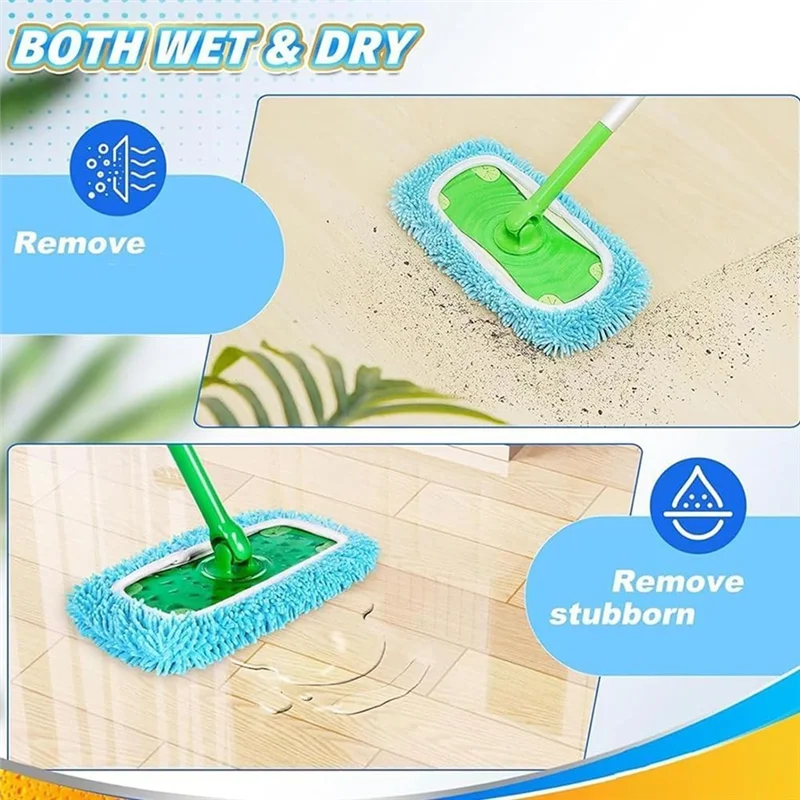 【Minimalist】Reusable Microfiber Mop Pads For Swiffer Wet Jet Wet & Dry Sweeping Cloths For All Floor Types Washable