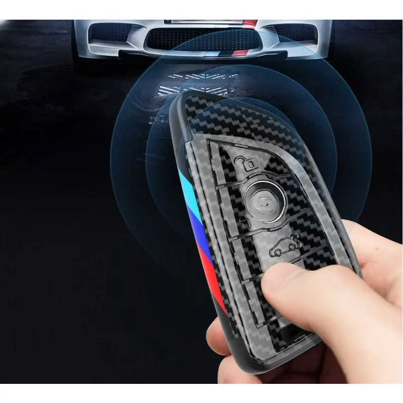 

Hot 1PCS Car Key Protective Case Suitable for Bmw X1X3X5X6 Carbon Fiber Pattern Key Cover 1 3 5 8 Series 320Li Protective Case