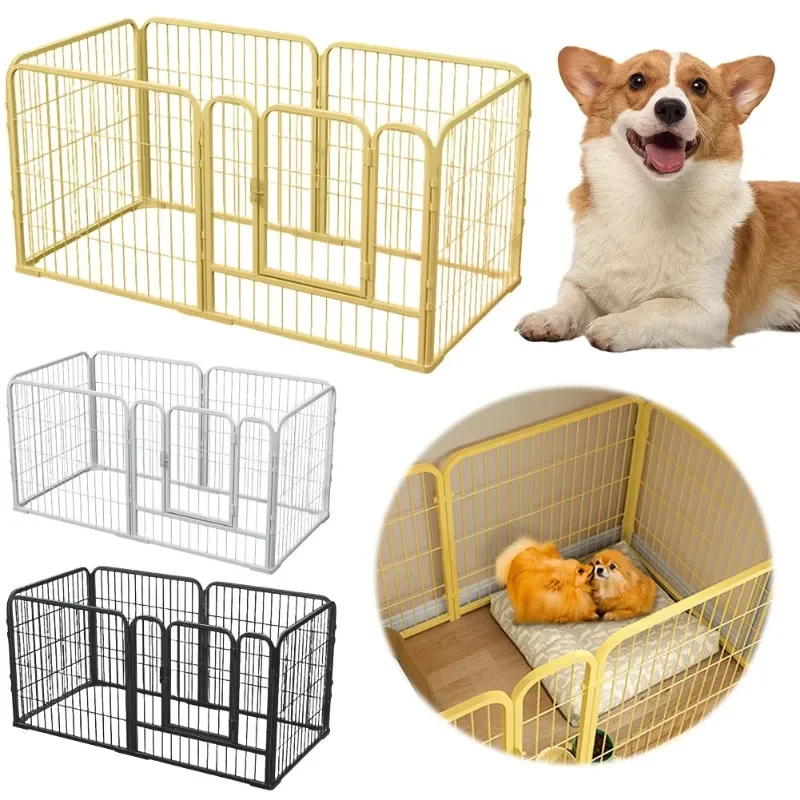 6 Panels Heavy Duty Dog Puppy Playpen Foldable Exercise Puppy Kennel Cage Heavy Duty Dog Exercise Fence for Cat Puppy Rabbits