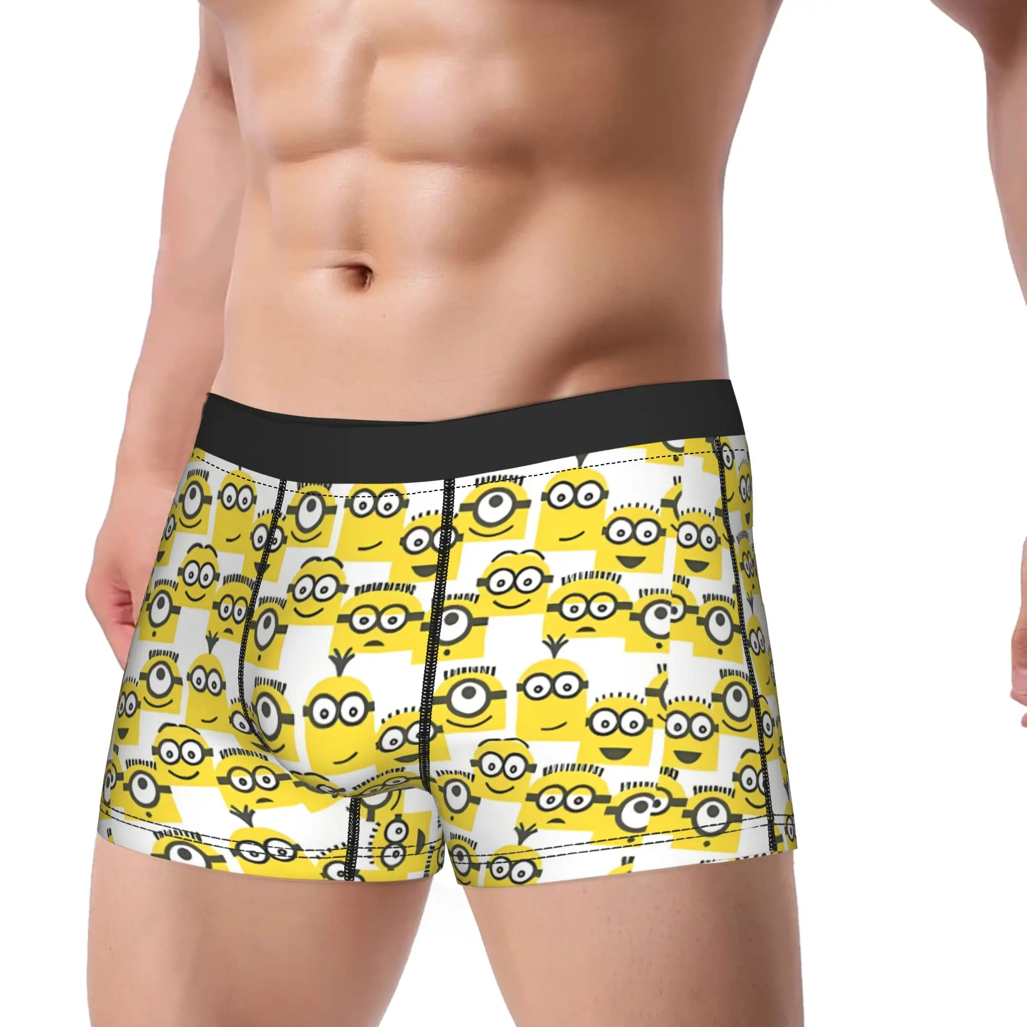 Cartoon M-Minions Anime Underwear  Custom DIY Trunk Quality Men Underpants Soft Trend Shorts Briefs Gift Idea