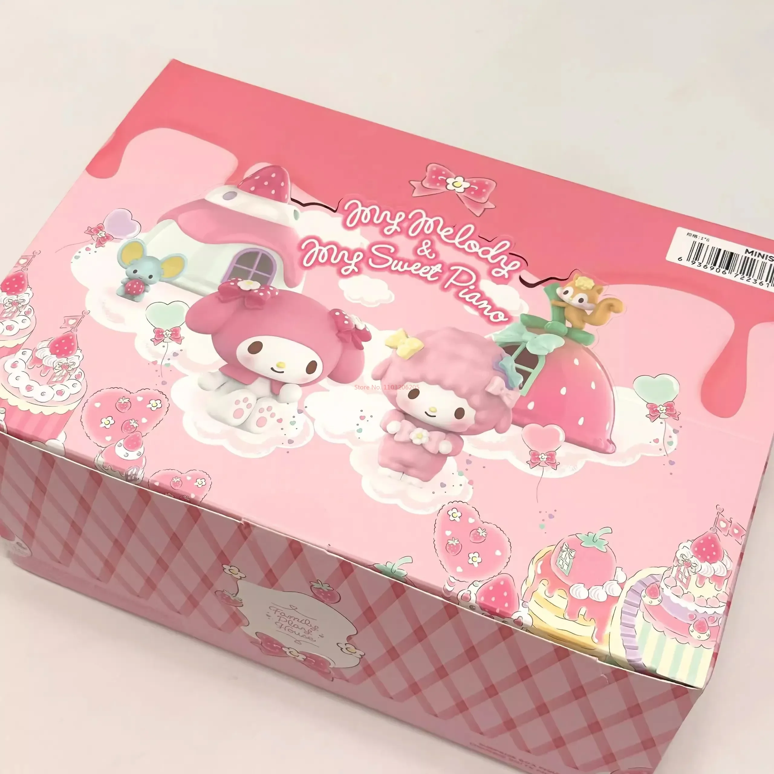 Original Sanrio My Melody Amd My Sweet Piano Play House Series Series Kawaii Anime Figure Model Ornament Decoration Desktop Toy